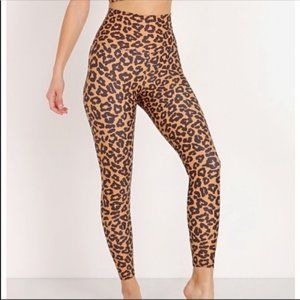 Beach Riot Piper Leggings Leopard Black Gold Size Medium